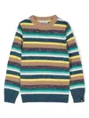 Scotch & Soda Boy's Multicolor Striped Pullover Sweater In 绿色