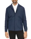 Scotch & Soda Button-fastening Patch-pocket Jacket In Navy Plain
