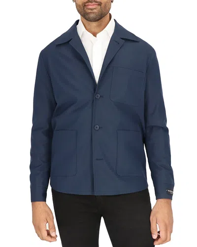 Scotch & Soda Tech Stretch Hybrid Jacket In Navy Plain