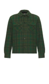 Scotch & Soda Teddy Lined Checked Overshirt In Green