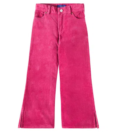 Scotch & Soda Kids' The Wave Cotton Corduroy Flared Trousers In Pink