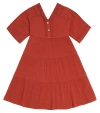 Scotch & Soda Tiered Cotton Dress In Terracotta