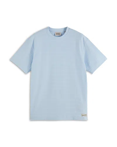 Scotch & Soda Toweling Crewneck Tee In Shirting Blue