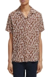 SCOTCH & SODA TRIM FIT ABSTRACT FLORAL SHORT SLEEVE BUTTON-UP SHIRT