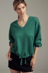 Scotch & Soda V-neck Drawstring Sweatshirt In Green