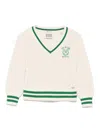 Scotch & Soda Embroidered Cotton Sweater In Neutrals