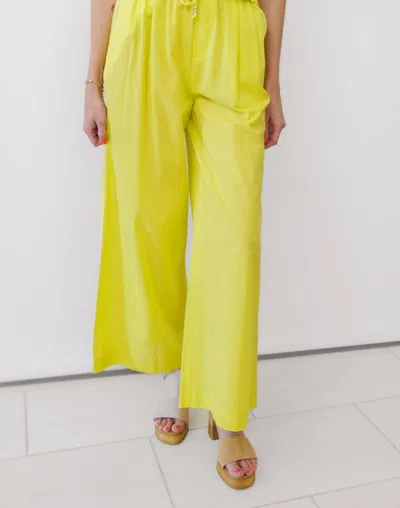 Scotch & Soda Voile Wide Leg Pant In Yellow