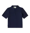 Scotch & Soda Waffle-knit Cotton Polo Shirt In Navy