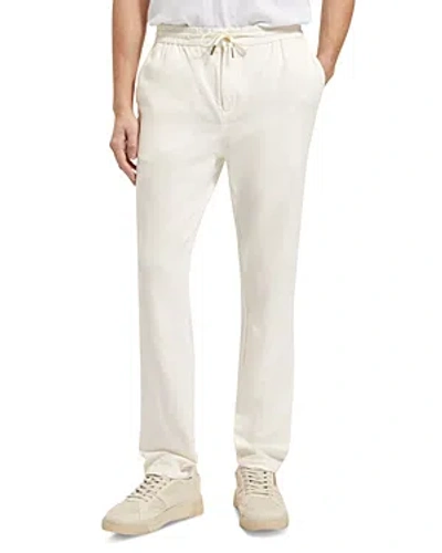 Scotch & Soda Warren Straight Fit Twill Jogger Pants In White