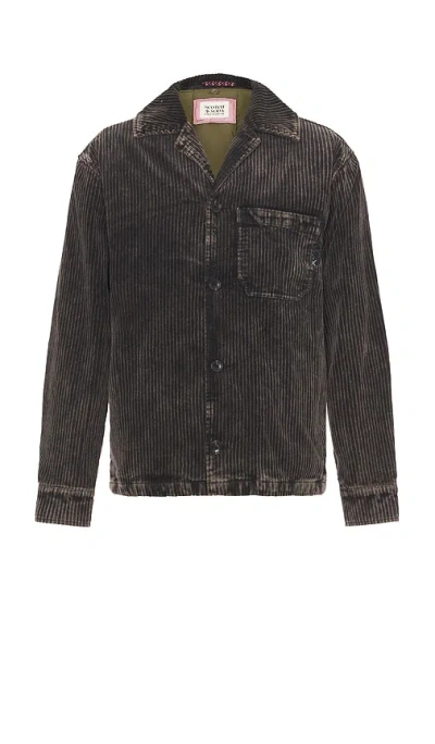 Scotch & Soda Washed Corduroy Jacket In 블랙