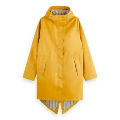 Scotch & Soda Waterproof Parka In Yellow