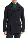 Scotch & Soda Wool Blend Peacoat In Black
