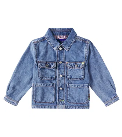 Scotch & Soda Kids' Worked Out Denim Jacket In Navy