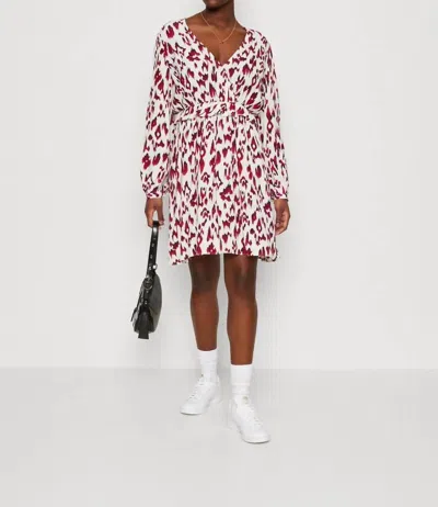 Scotch & Soda Wrapped Short Dress In Brushed Ikat Cherry Pie In White