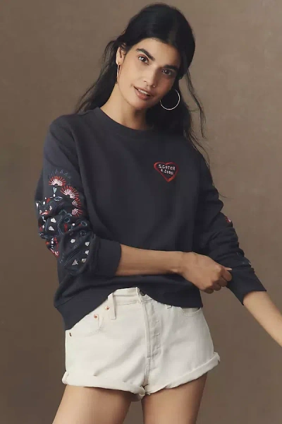 Scoth & Soda Embroidered Sweatshirt In Gray