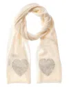 Scott & Scott London Intarsia Heart Cashmere Scarf In Beige