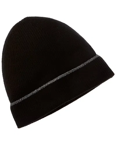 Scott & Scott London Lurex Beth Cashmere Beanie In Black