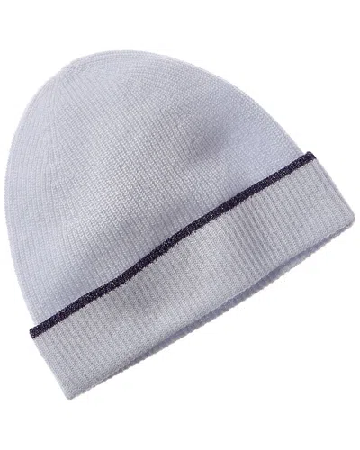 Scott & Scott London Lurex Beth Cashmere Beanie In White