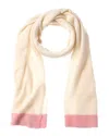 Scott & Scott London Plaited Trim Cashmere Scarf In Multi