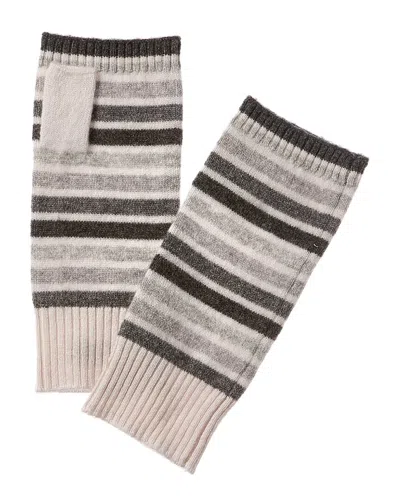 Scott & Scott London Rainbow Cashmere Wrist Warmers In Grey