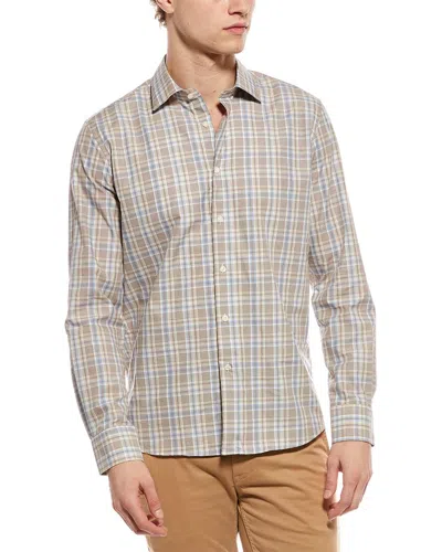 Scott Barber Canclini Fine Poplin Plaid Shirt In Multi