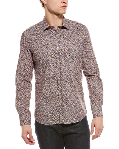 Scott Barber Canclini Floral Print Shirt In Blue