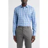 Scott Barber Canclini Regular Fit Plaid Cotton Poplin Button-up Shirt In Blue
