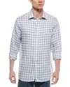 Scott Barber Coastal Plaid Linen-blend Shirt In Pattern