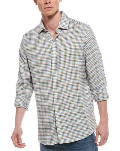 SCOTT BARBER SCOTT BARBER COASTAL PLAID LINEN-BLEND SHIRT