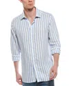 Scott Barber Coastal Stripe Linen-blend Shirt In Pattern