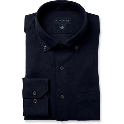 Scott Barber Cotton Button-down Shirt In Midnight