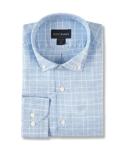 Scott Barber Cotton/linen Glen Plaid, Blue