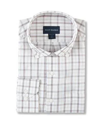 Scott Barber Cotton/linen Tattersall, Natural In Multi