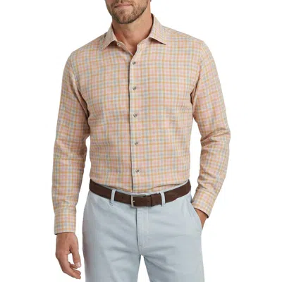 Scott Barber Essex Flannel Gingham Button Up Shirt In Dijon