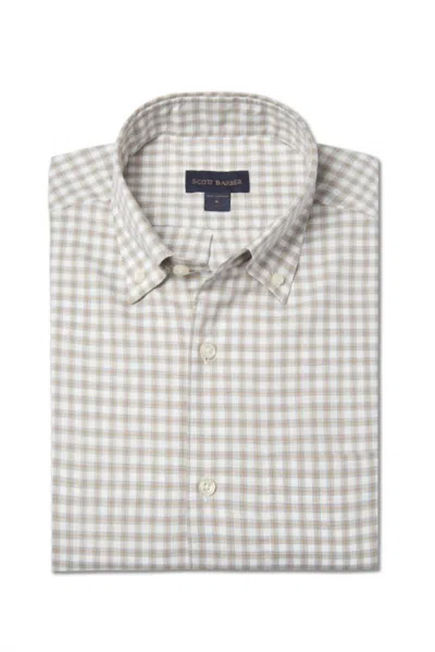 Scott Barber Fall Check Shirt In Khaki In Green