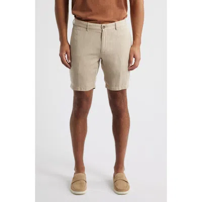 Scott Barber Flat Front Shorts In Khaki