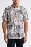 Scott Barber Floral Cotton Voile Button-up Shirt In Gray