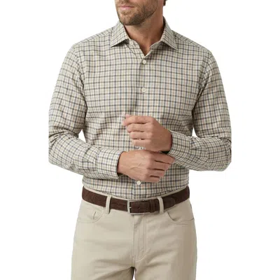 Scott Barber Gingham Cotton Twill Button-up Shirt In Sand