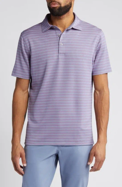 Scott Barber Gradient Stripe Technical Jersey Polo In Country Blue