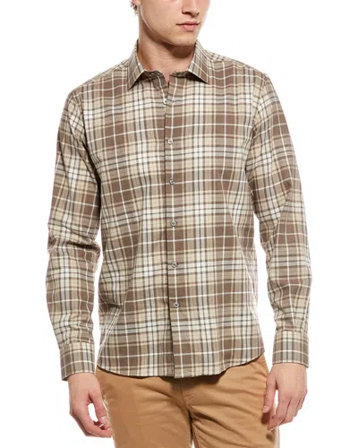 Scott Barber Heathered Weekend Plaid Shirt In Multi