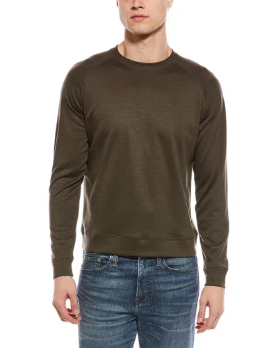 Scott Barber Lightweight Wool-blend Crewneck Sweater In Brown