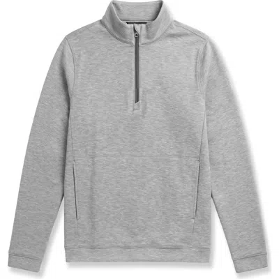 Scott Barber Luxe Fleece Quarter Zip Pullover In Grey Heather