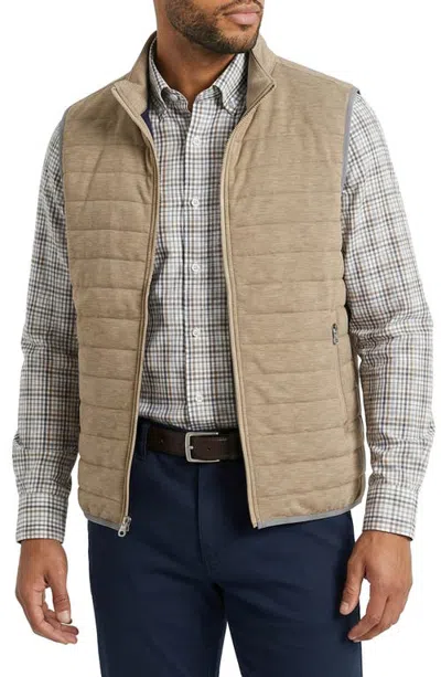 Scott Barber Luxe Knit Quilted Vest In Camel