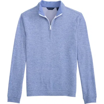 Scott Barber Marled Half Zip Sweatshirt In Country Blue