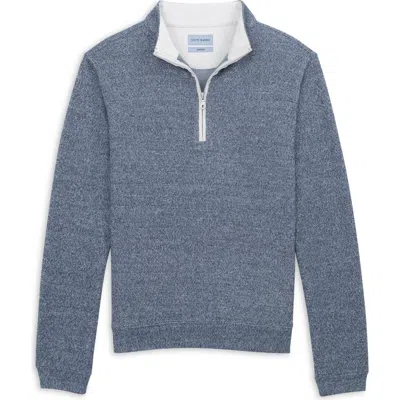 Scott Barber Marled Sweater Knit Quarter Zip Pullover In Blue
