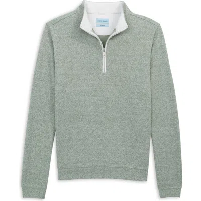 Scott Barber Marled Sweater Knit Quarter Zip Pullover In Green