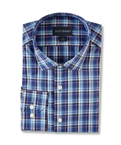 Scott Barber Men's Bold Plaid Shirt In Grape In Yellow