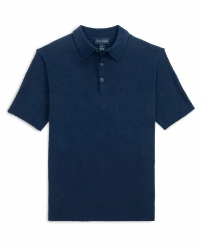 Scott Barber Men's Boucle Solid Polo Shirt In Navy In Blue