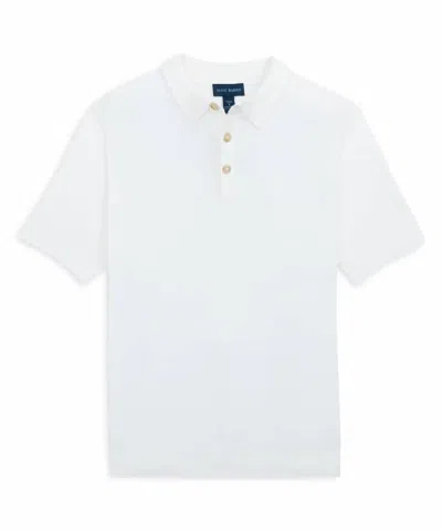 Scott Barber Men's Boucle Solid Polo Shirt In White