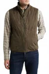 Scott Barber Men's Faux Suede Puffer Vest In Coffee In Green